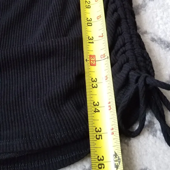 Windsor Ribbed Cinched Black Tank Dress Sz L - Picture 5 of 13